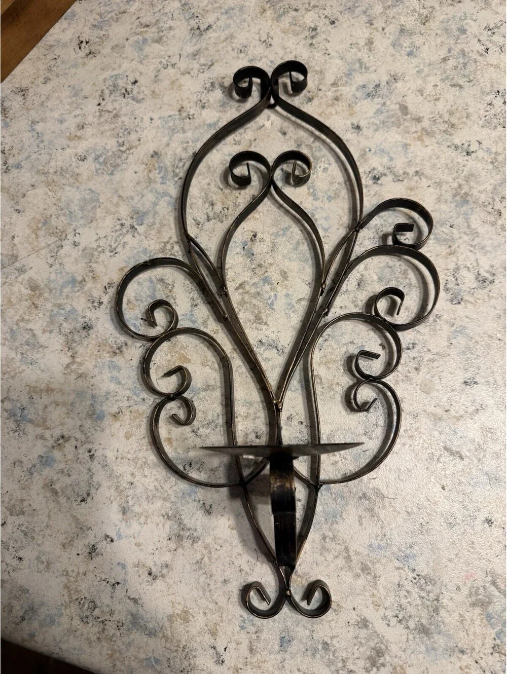Set Of 2 Decorative Metal Candle Holder Wall Sconces, scroll design, MCM